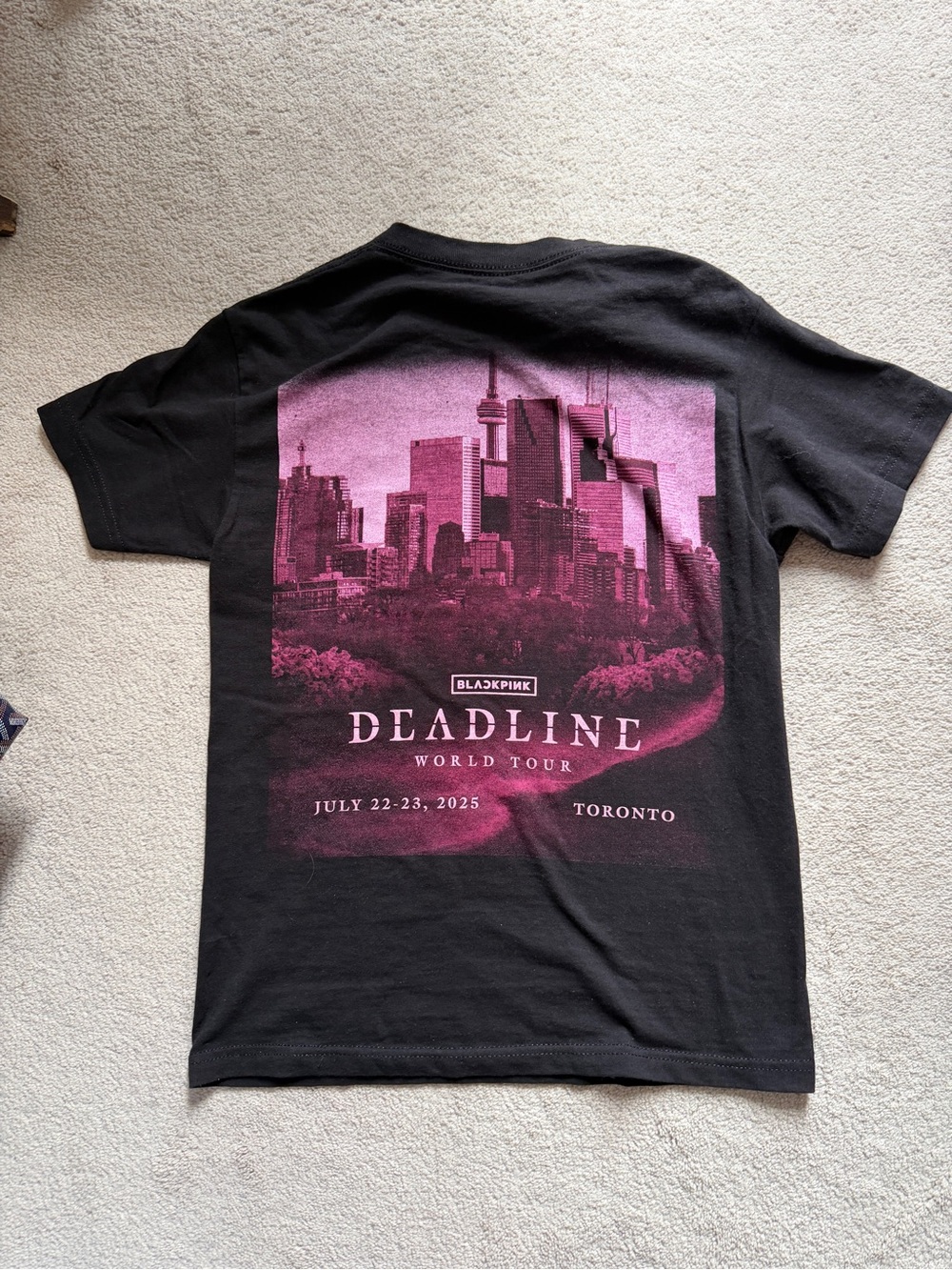 Blackpink Deadline World Tour Toronto Black Graphic Tee - Pink Print
